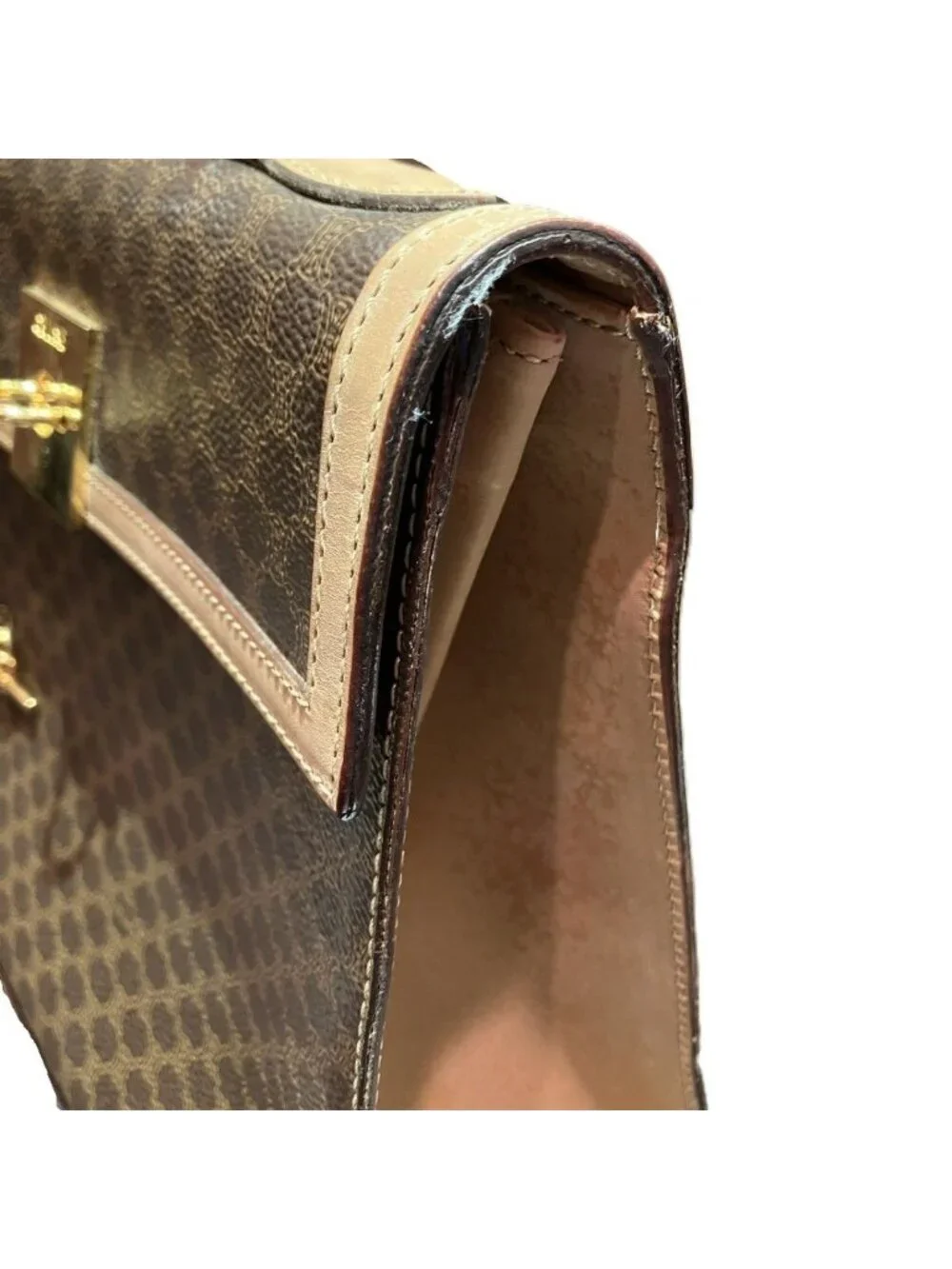Celine Macadam Handbag Brown